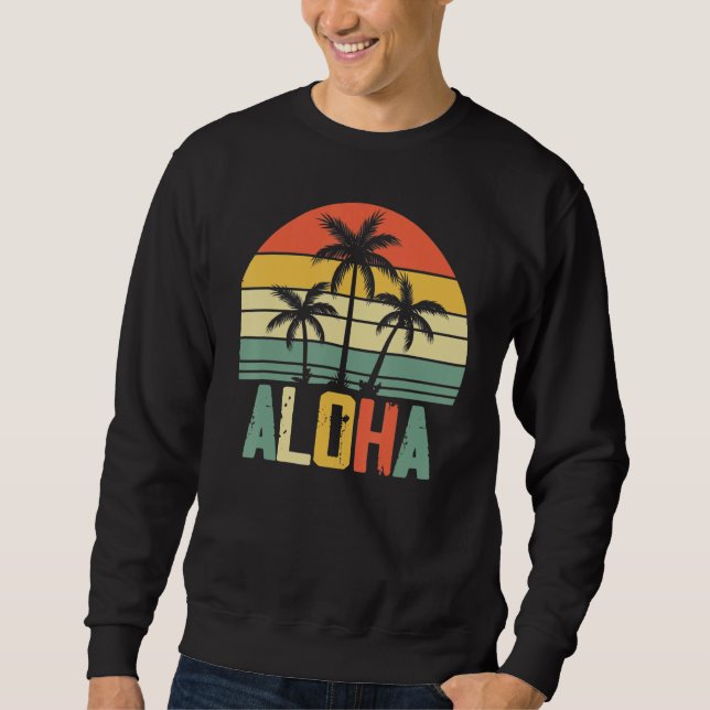 Sweatshirt Aloha Hawaii Hawaiian Island Shirt Palm Beach Surf (Devant)