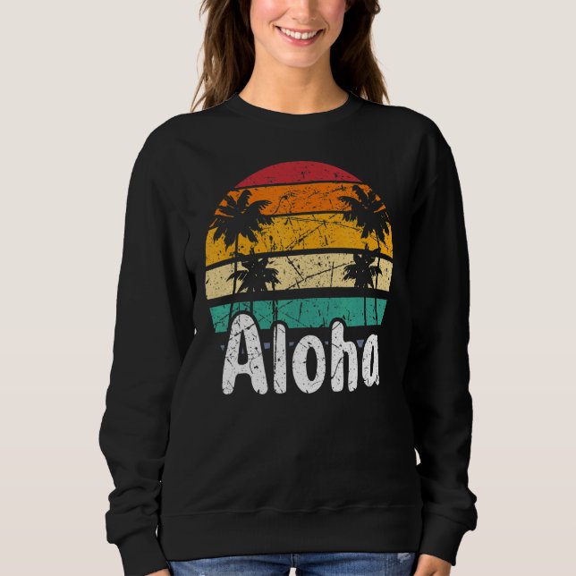 Sweatshirt Aloha Hawaii Surf Retro Sunset 14 (Devant)