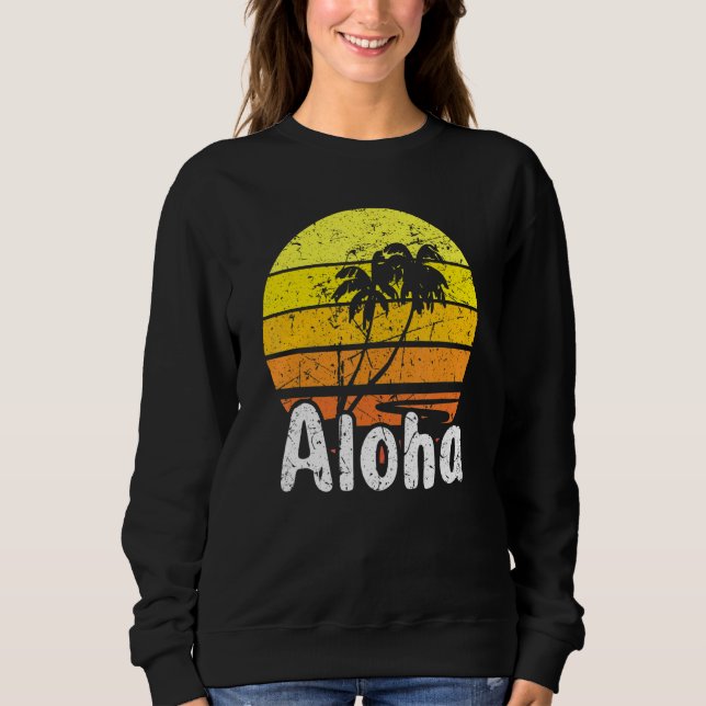 Sweatshirt Aloha Hawaii Surf Retro Sunset 2 (Devant)