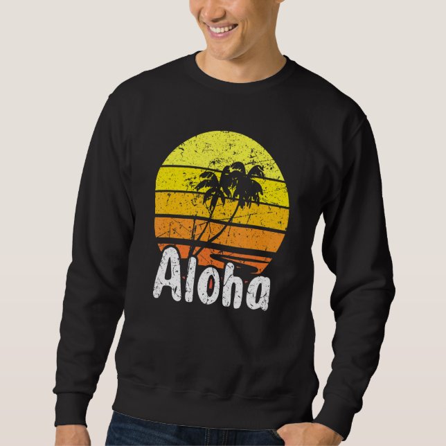 Sweatshirt Aloha Hawaii Surf Retro Sunset 2 (Devant)