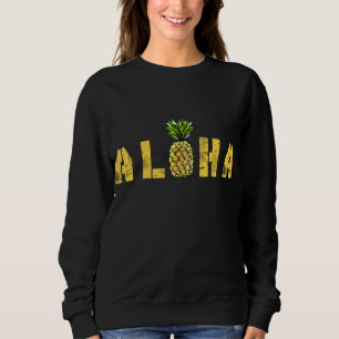 Sweatshirt Aloha Pineapple Hawaii Vintage Tropical Fruit Summ
