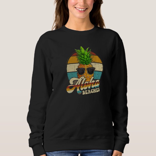 Sweatshirt Aloha Plages Ananas Lunettes de soleil Aloha Hawai (Devant)