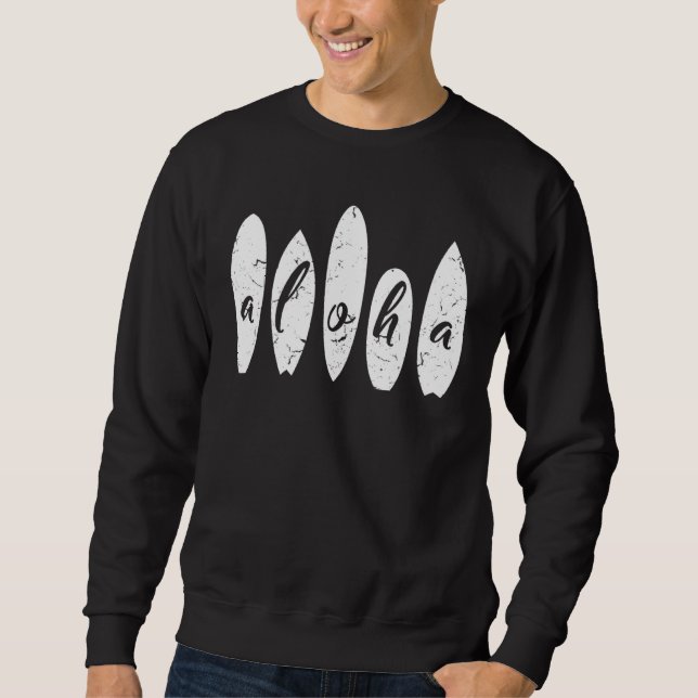 Sweatshirt Aloha Surfing Beach Vacances été Surfboard Haw (Devant)