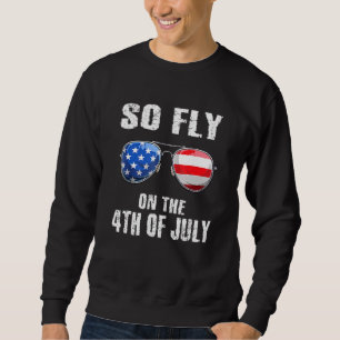 Sweatshirt Alors 4 juillet Drapeau Américain Lunettes de sole