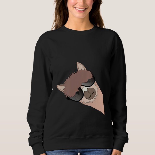 Sweatshirt Alpaca Avec Lunettes De Soleil Cool Llama (Devant)