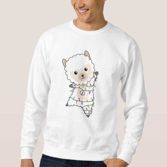 Sweatshirt Alpaca Joyeux Noël Animaux d'hiver Alpacas (Devant)