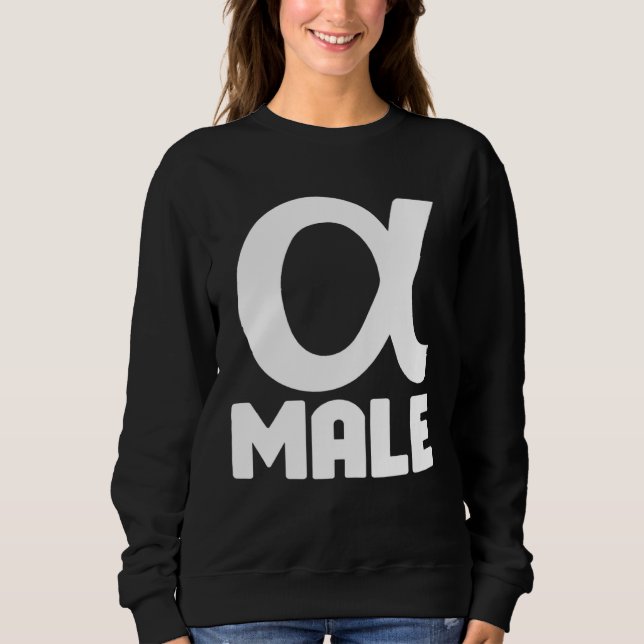 Sweatshirt Alpha Male Alpha Symbol Greek Lone Wolf (Devant)