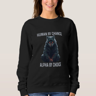 Sweatshirt Alpha Wolf Mème Hommes Humains Par Chance Alpha Pa