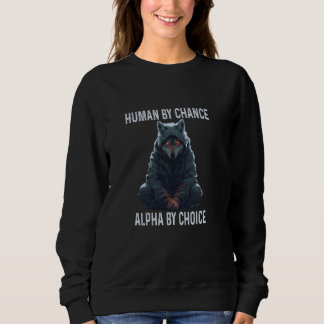 Sweatshirt Alpha Wolf Mème Hommes Humains Par Chance Alpha Pa