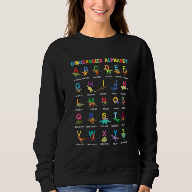 Sweatshirt Alphabet Dinosaur Abc Dino Avec Dinosaure Espèce K (Devant)