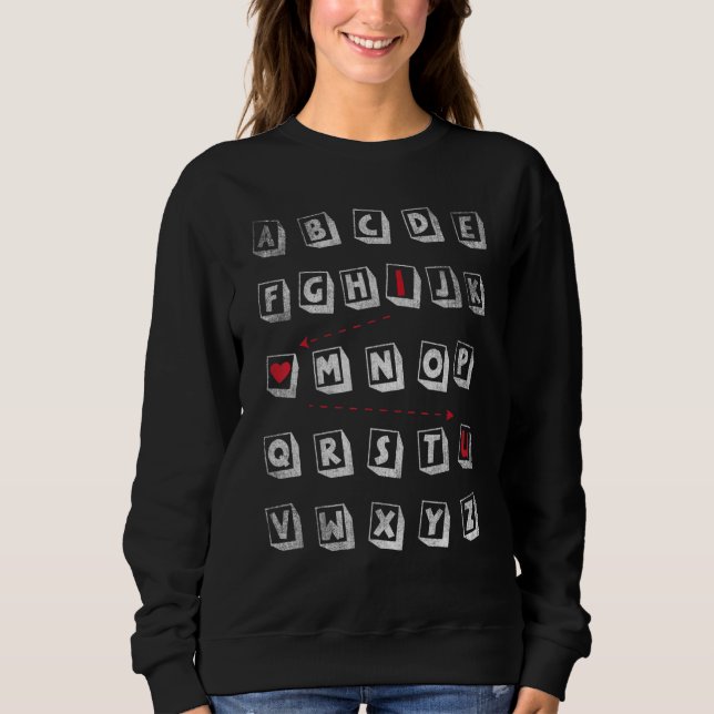Sweatshirt Alphabet I Love You Abcd (Devant)