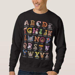 Sweatshirt Alphabet Lettres Enfants Chat Chien Ferret Hamster