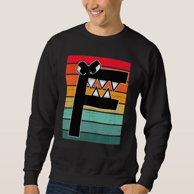 Sweatshirt Alphabet Lore f Costume Sunset Rétro pour Garçons  (Devant)