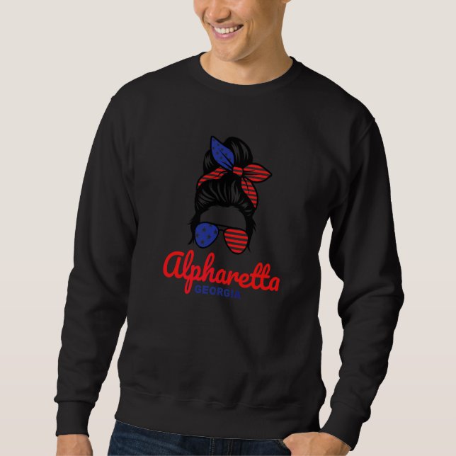 Sweatshirt Alpharetta Géorgie Rétro Chignon Mécheux   (Devant)