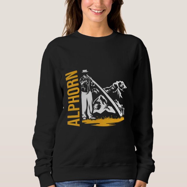 Sweatshirt Alphorn Corne naturelle Suisse (Devant)