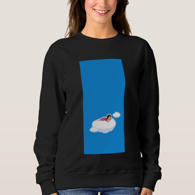 Sweatshirt Alpine Girl Clouds Her Family Japanese 80s Retro A (Devant)