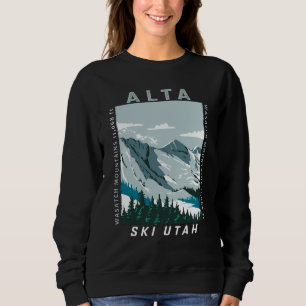 Sweatshirt Alta Ski Area Hiver Utah Vintage
