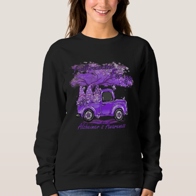 Sweatshirt Alzheimer Awareness Cute Gnome I Will Remember For (Devant)