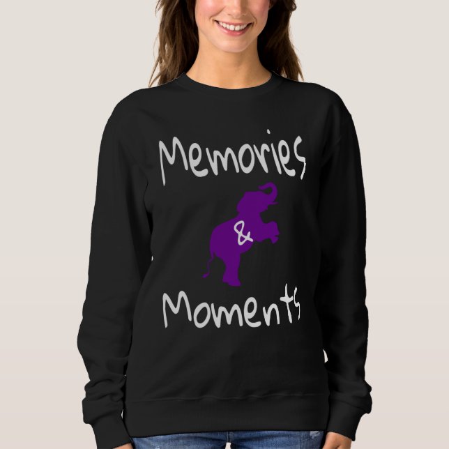 Sweatshirt Alzheimer Awareness Purple Elephant Support Memori (Devant)