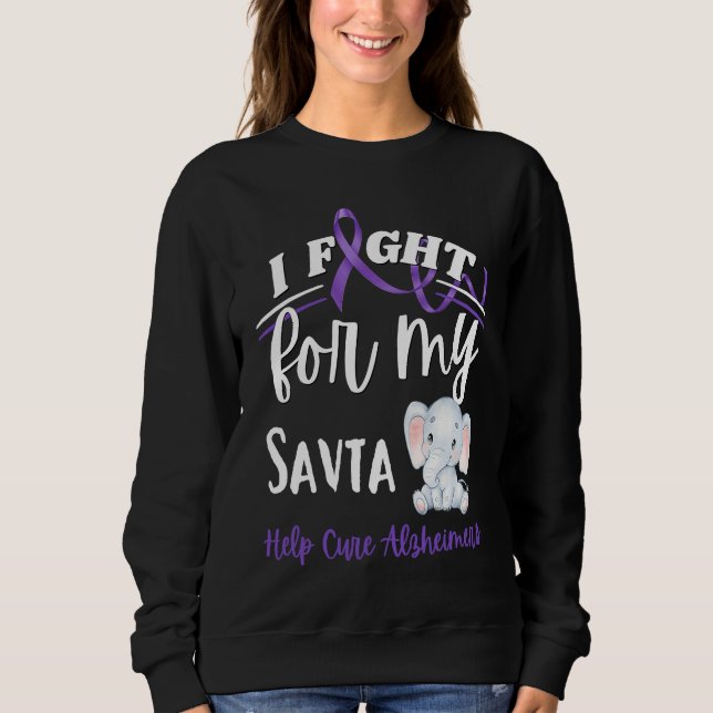 Sweatshirt Alzheimer's Awareness I Fight Savta Alzheimer's El (Devant)