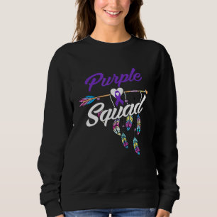 Sweatshirt Alzheimers Purple Squad Guerrier Hommes Femmes