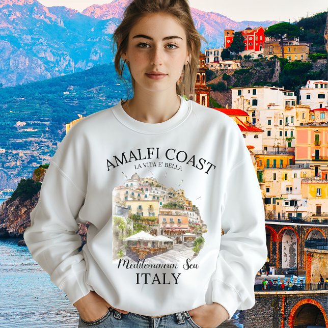 Sweatshirt Amalfi Coast Cliff Houses – Italian Seaside  (Créateur téléchargé)