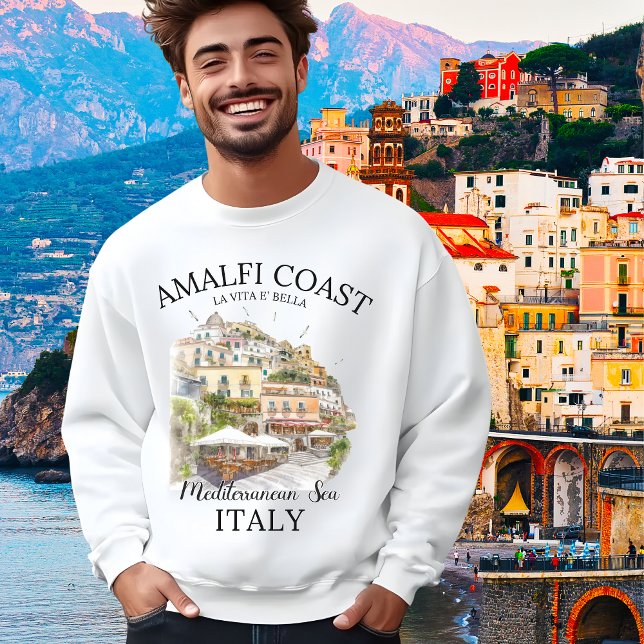 Sweatshirt Amalfi Coast Mediterranean View Art (Créateur téléchargé)
