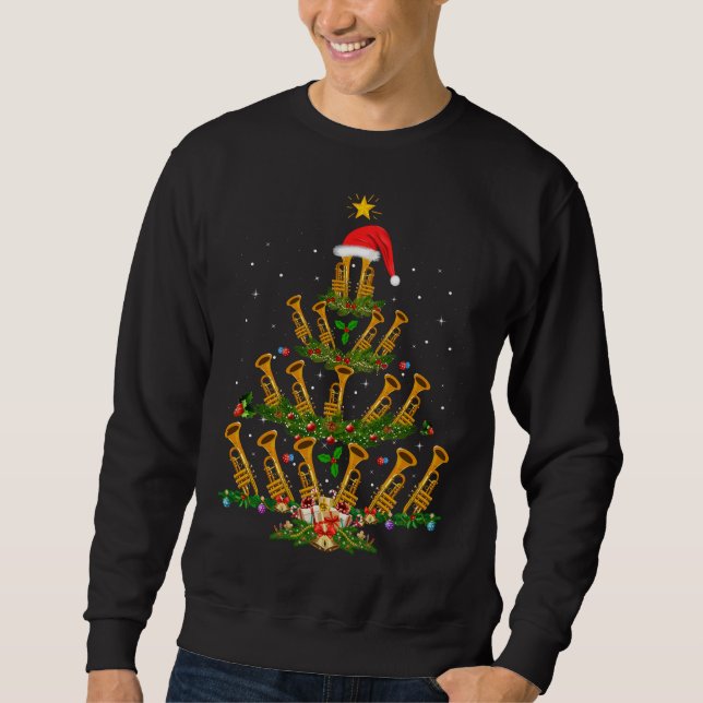 Sweatshirt Amant Trompette de trompette Xmas Éclairage Trompe (Devant)