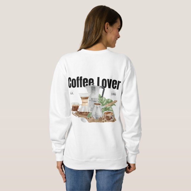 Sweatshirt Amateur de café esthétique minimaliste tendance fe (Dos entier)