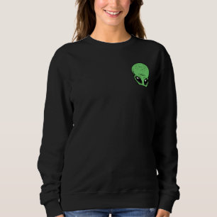 Sweatshirt Amateurs Aliens Mignons Yeux Éclatant La Tête Vert