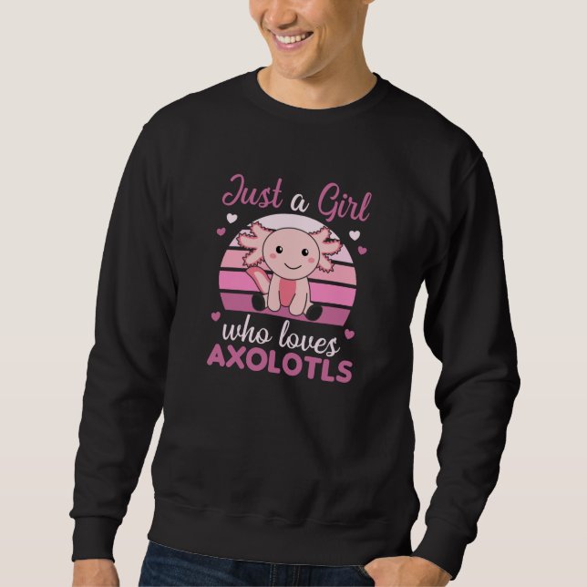Sweatshirt Amateurs Axolotl Animaux Douces Pour Filles Roses (Devant)