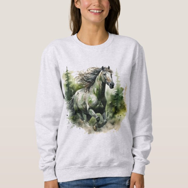 Sweatshirt Amateurs de chevaux mignons personnalisable (Devant)