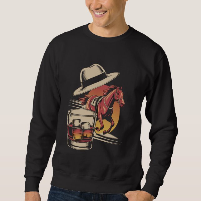 Sweatshirt Amateurs de journée de courses de chevaux (Devant)