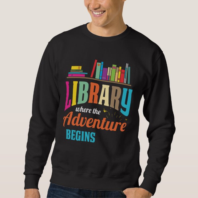 Sweatshirt Amateurs de livres Lecteur de bibliothèque (Devant)