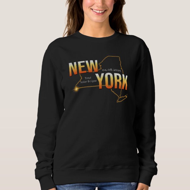 Sweatshirt America Eclipse 2024 Shirt New York USA Total Sola (Devant)