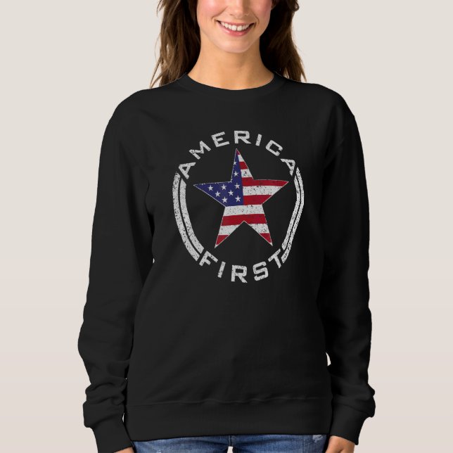 Sweatshirt America First Usa Drapeau American Star Roundel Pa (Devant)
