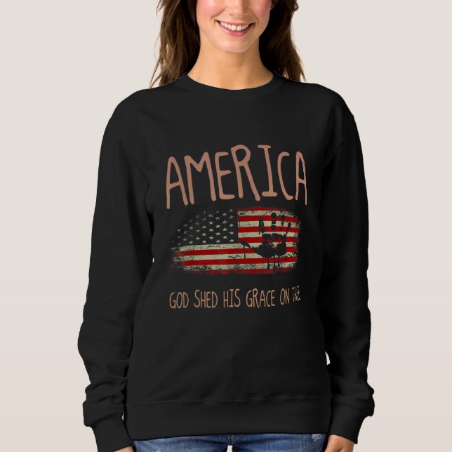 Sweatshirt America God Shed His Grace on Thee 4th of July Men (Devant)