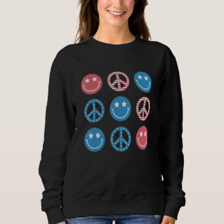 Sweatshirt America Peace Vibes Hippie Tee 4th Of July Indepen