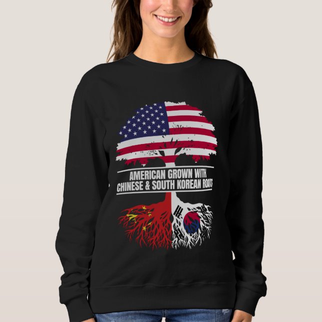 Sweatshirt Américain cultivé avec un patrimoine de drapeau ch (Devant)