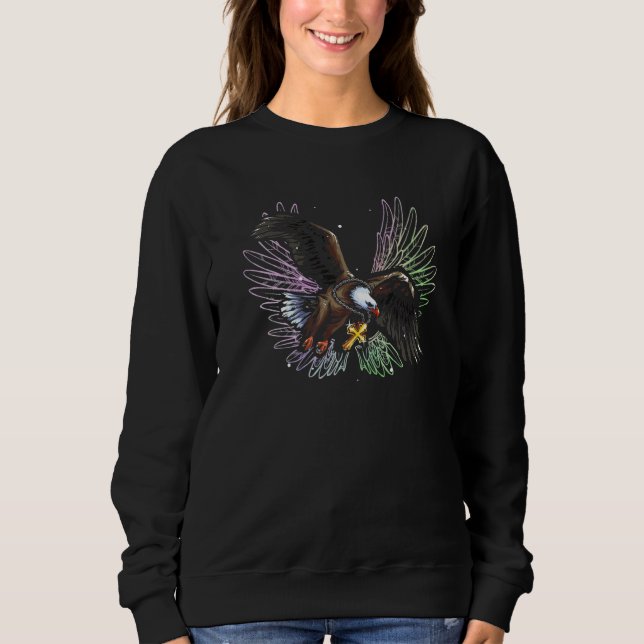 Sweatshirt American Bald Eagle Angel Wing Christian Faith Spi (Devant)