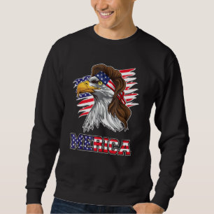 Sweatshirt American Bald Eagle Mullet 4 juillet drôle Usa P
