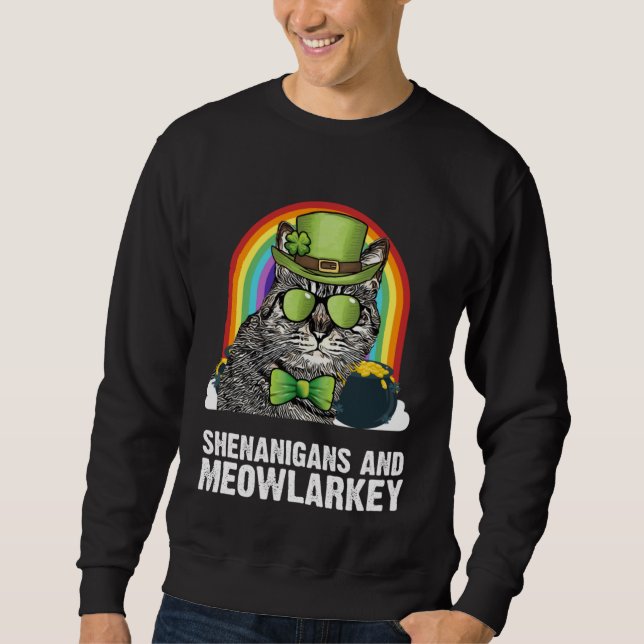 Sweatshirt American Bobtail Cat Meowlarkey  St Patricks Day (Devant)