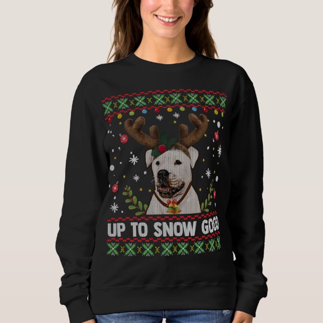Sweatshirt American Bulldog Reindeer laide pull de Noël (Devant)