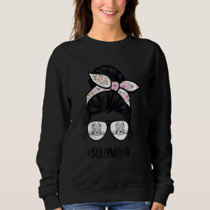 Sweatshirt American Bully Mom Messy Bun Lunettes de cheveux B