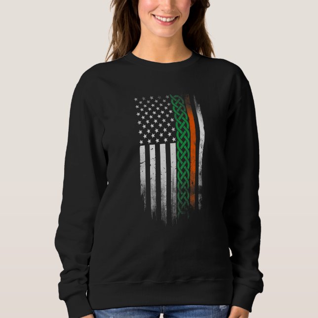 Sweatshirt American Celtic knot Stripes flag Irish Patrick's  (Devant)