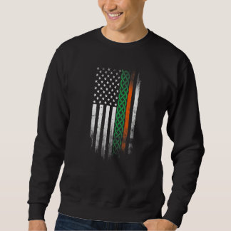 Sweatshirt American Celtic knot Stripes flag Irish Patrick's