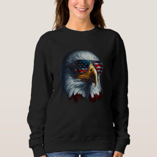 Sweatshirt American Eagle Graphic Patriotic USA Flag Sunglass
