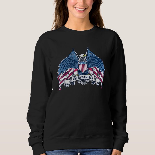 Sweatshirt American Eagle Usa Juillet 4 Patriotique Rouge Bla (Devant)