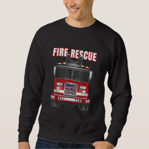 Sweatshirt American Fire Secourt Firefighter Département Cami