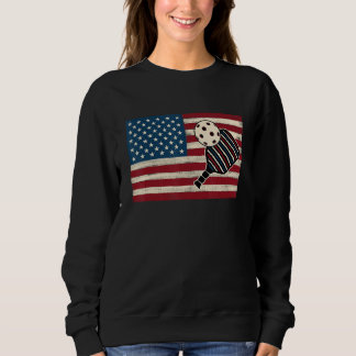 Sweatshirt American flag 4th of July USA Patriotic Pickleball